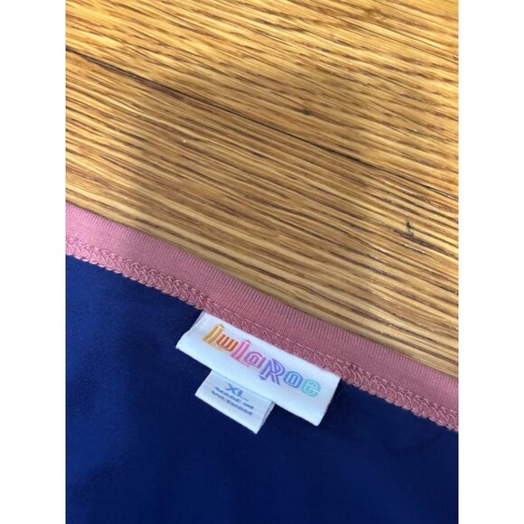 LulaRoe Womens Julia T Shirt Dress Size XL Blue Pink Stretch Knee Length NWT - Picture 4 of 7